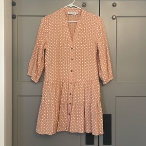 Long sleeve mini dress. Unlined.